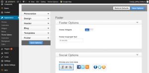 Footer activation in WordPress